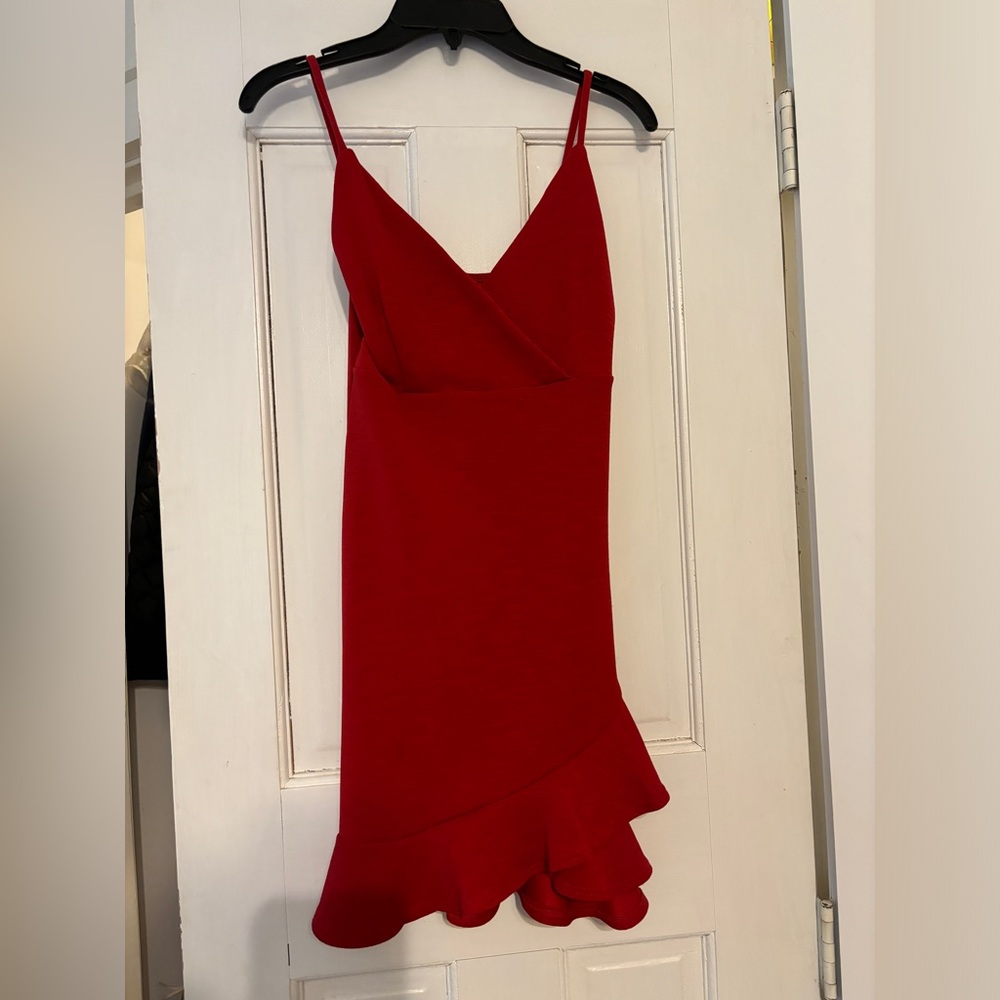 dark red mini dress
